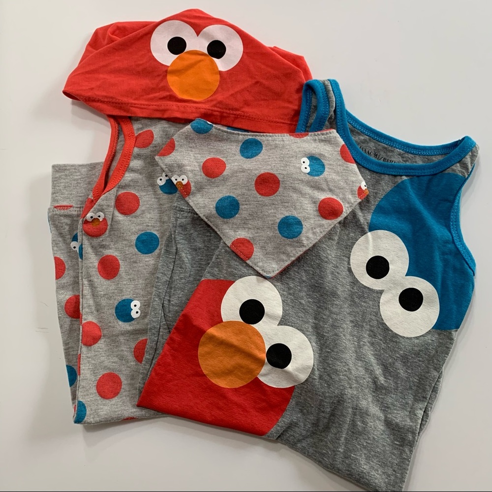 Sesame Street Romper / Bib Bundle Elmo & Cookie